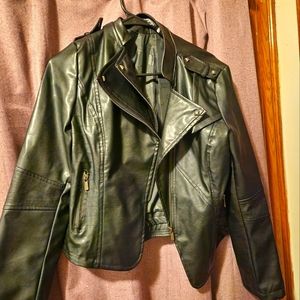 Girls black leather jacket